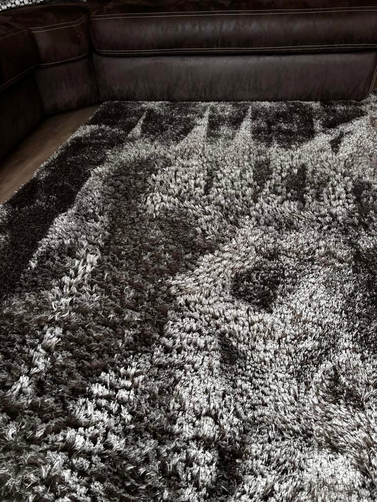 Taupe Vloerkleed Hoogpolig 200x300cm, Gebruikt, Overige kleuren, Ophalen of Verzenden, 200 cm of meer