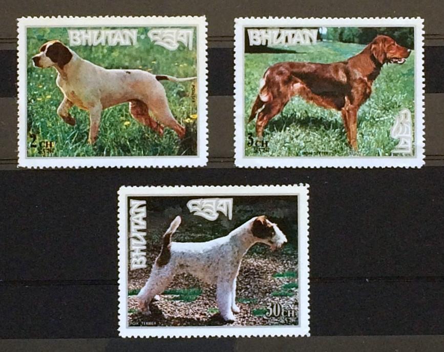 Bhutan Postfris 1973 Honden, Ophalen of Verzenden, Postfris, Dier of Natuur