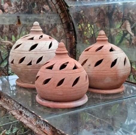 Marokkaanse terracotta wierookhouder waxinelicht f, T, Nieuw, Ophalen of Verzenden, N
