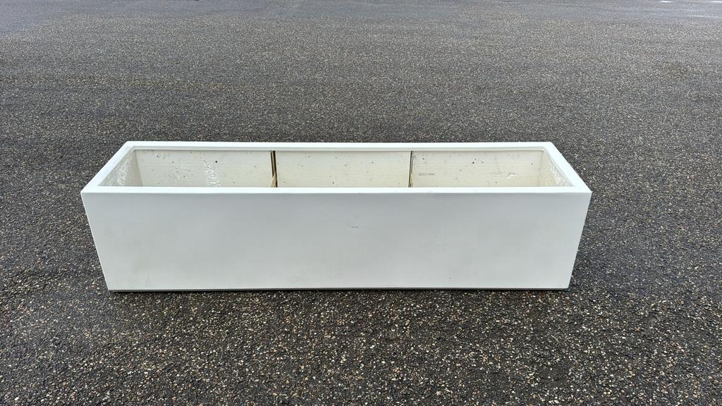 Adezz Carrez Plantenbak Rechthoek 200x50x50 cm Verkeerswit, Ophalen, Kunststof, 100 cm of meer, Balkon