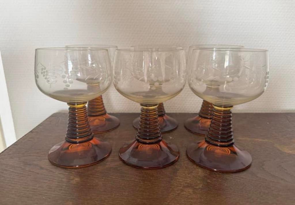 Set van 6 Vintage Roemer glazen, Antiek en Kunst, Ophalen