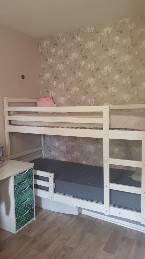 Mooie witte kinderstapelbed, Ophalen, Gebruikt, Stapelbed