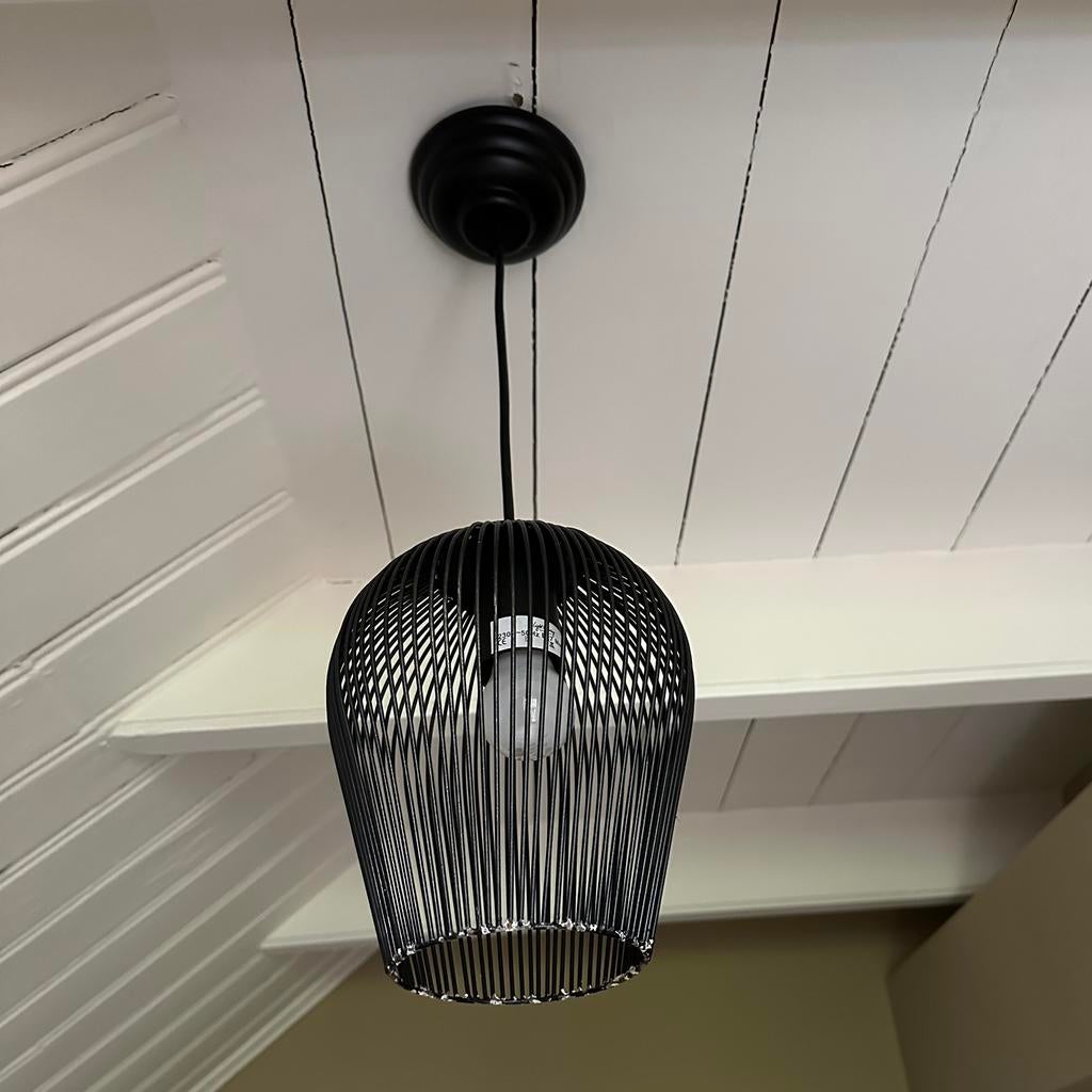 Klein zwart hanglampje, Ophalen, Gebruikt, Metaal