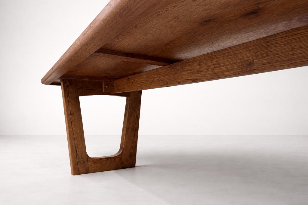 Lange eikenhouten tafel, Huis en Inrichting, Tafels | Eettafels, Eikenhout, Modern Scandinavisch, Vijf personen of meer, Rechthoekig