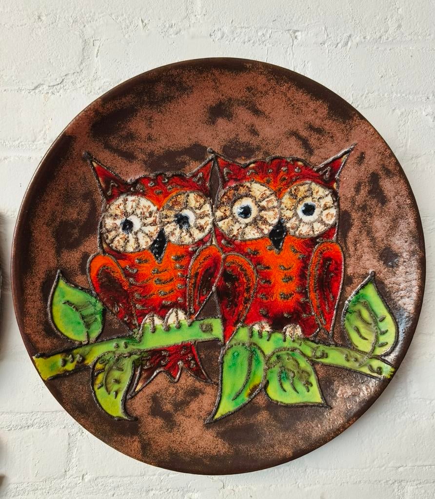 Wandbord Ruscha West Germany met uilen, Antiek en Kunst, Ophalen of Verzenden