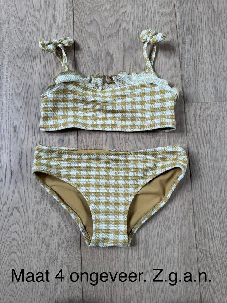 Leuke geruite bikini voor meisjes, maat 4 ongeveer., Ophalen of Verzenden, Zo goed als nieuw, Meisje, Sport- of Zwemkleding