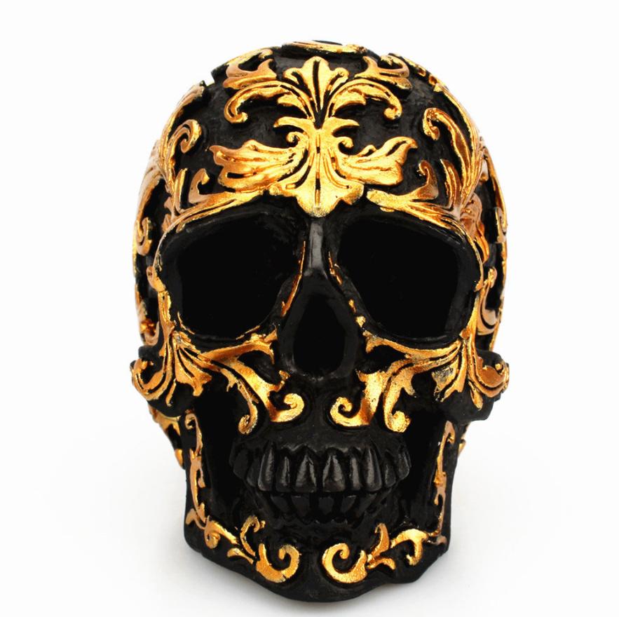 Zwart Gouden Schedel / Menselijk Model Decor Skull, Verzenden, Nieuw