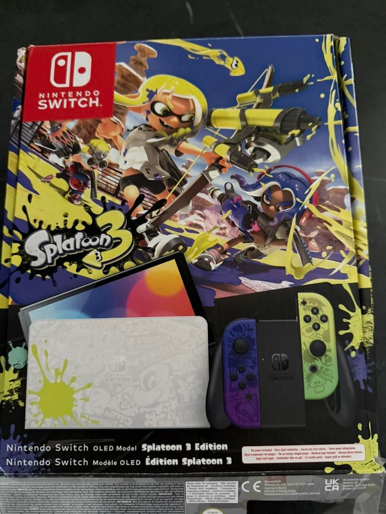 Nintendo switch Oled Splatoon editie, Spelcomputers en Games, Spelcomputers | Nintendo Switch, Zo goed als nieuw, Switch OLED
