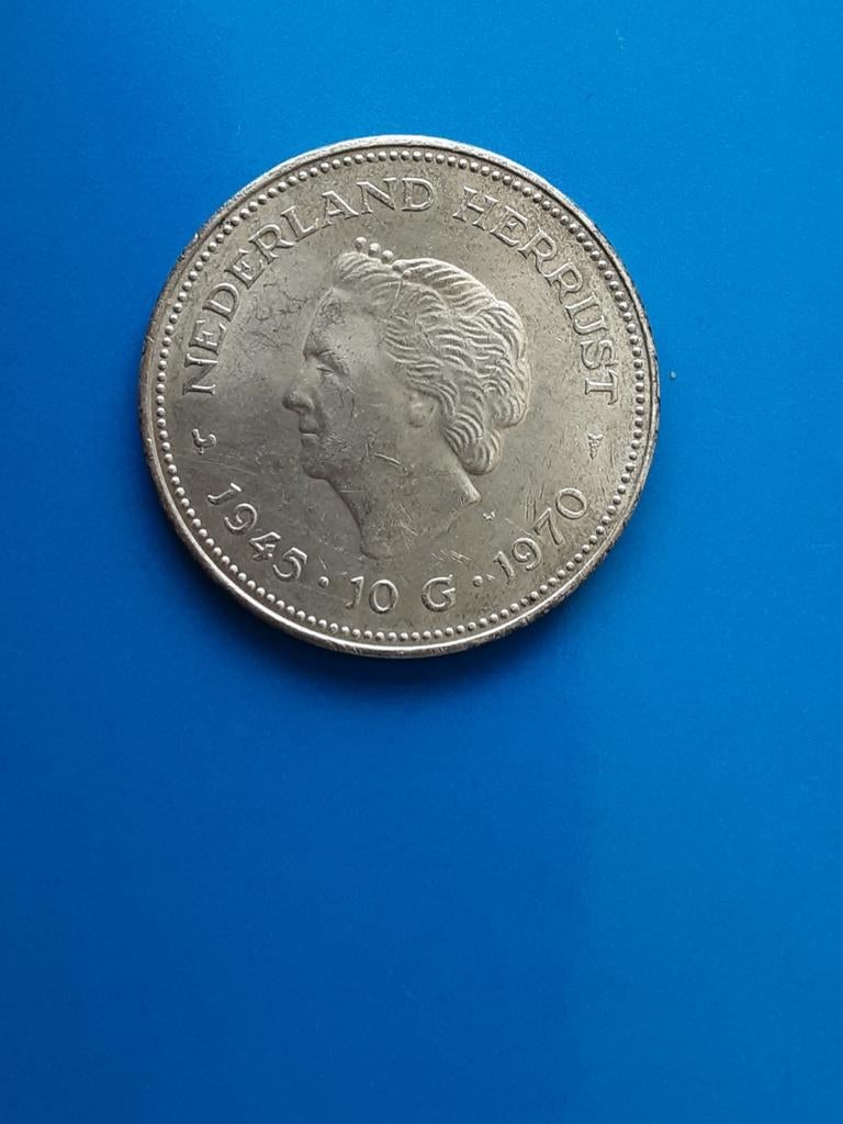 10 gulden 1970 zilver, Postzegels en Munten, Munten | Nederland, Koningin Juliana, Verzenden, Zilver, Losse munt