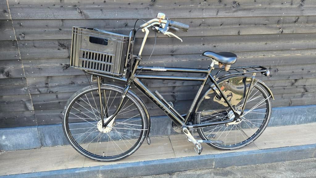 Sparta Transportfiets - Zwart, met krat, Ophalen, Gebruikt, Sparta, Versnellingen