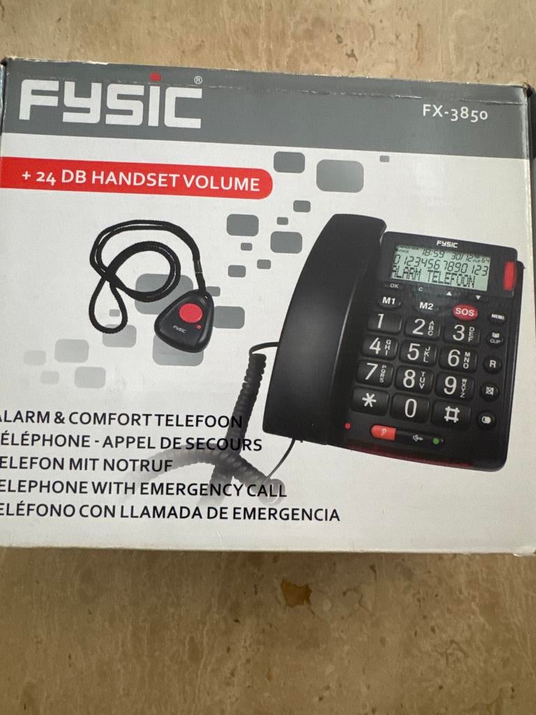 Fysic FX-3850 Alarm & Comfort Telefoon met Noodoproep, Ophalen of Verzenden, Nieuw, 1 handset