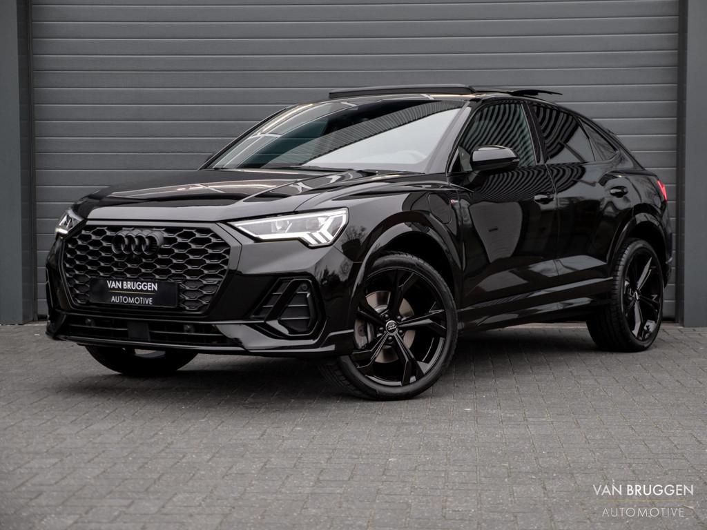 Audi Q3 Sportback 45 TFSI e S-Line Pano 360 SONOS Keyless 20, Gebruikt, Leder en Stof, Zwart, Hybride Elektrisch/Benzine