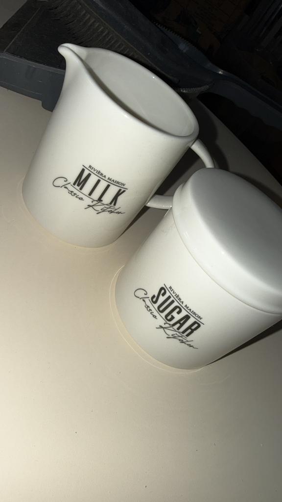 Suikerpotje en melkkan Rivièra maison, Huis en Inrichting, Overige typen, Nieuw, Ophalen of Verzenden, Overige stijlen