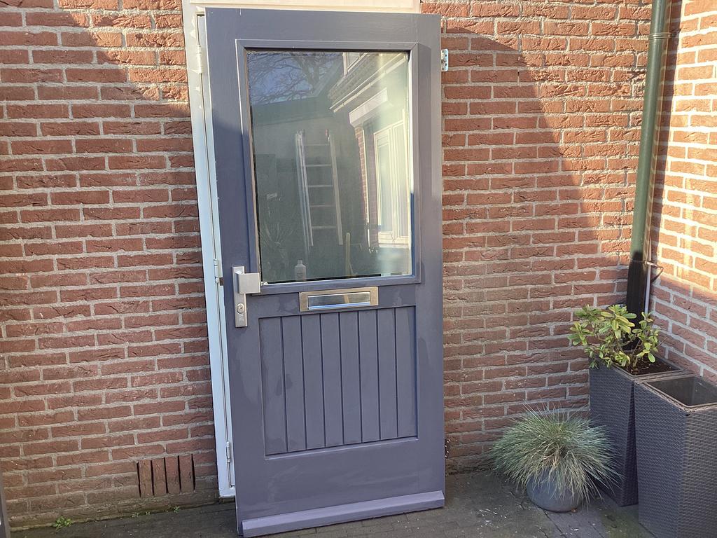 Hardhouten Voordeur Linksdraaiend Thermopane 211,5x93x4cm, Ophalen of Verzenden, Zo goed als nieuw, Buitendeur, 200 tot 215 cm