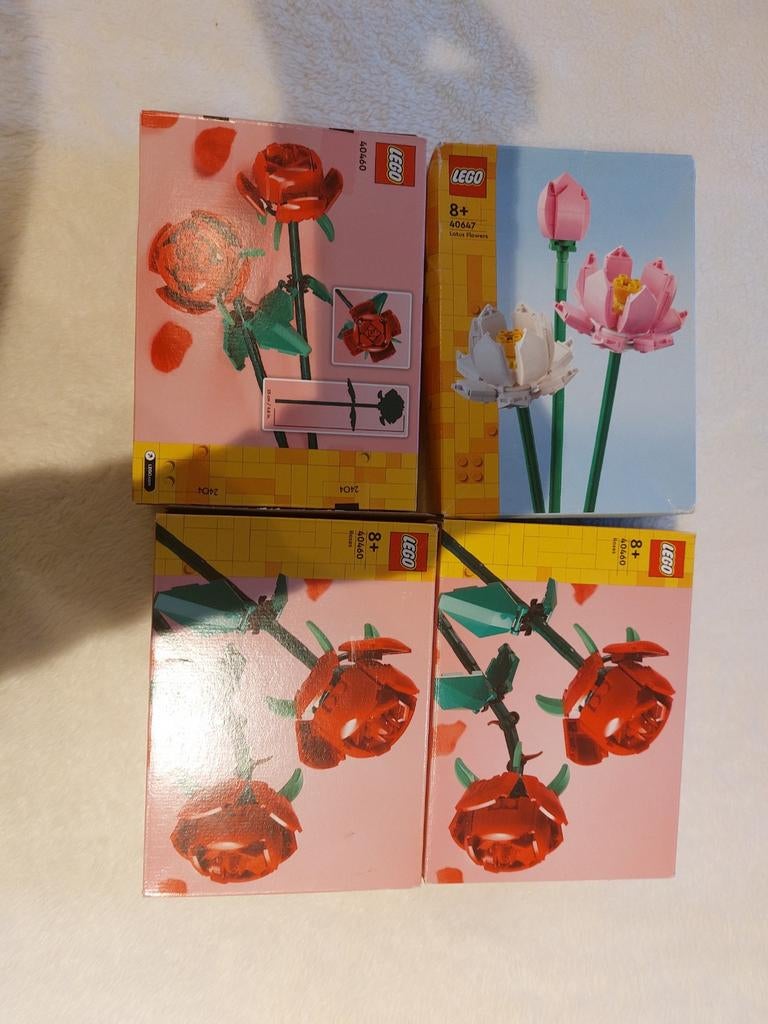 Lego Bloemen Set: Rozen en Lotusbloemen (40460, 40647), Ophalen, Nieuw, Complete set, Lego