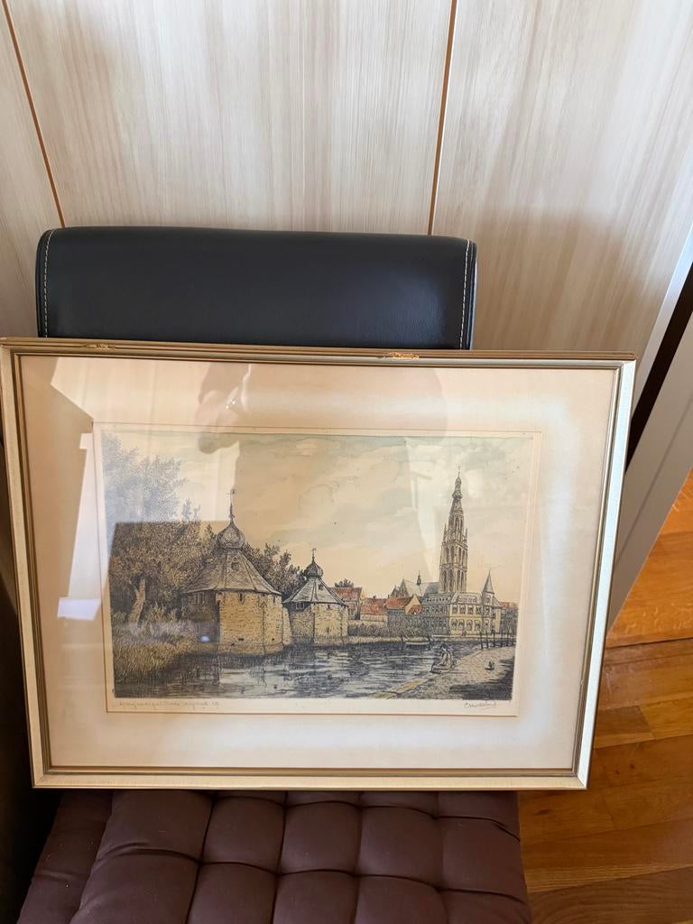Originele ets 'Spanjaardsgat Breda' - Kunsthandel H.A. Jas, Antiek en Kunst, Ophalen of Verzenden