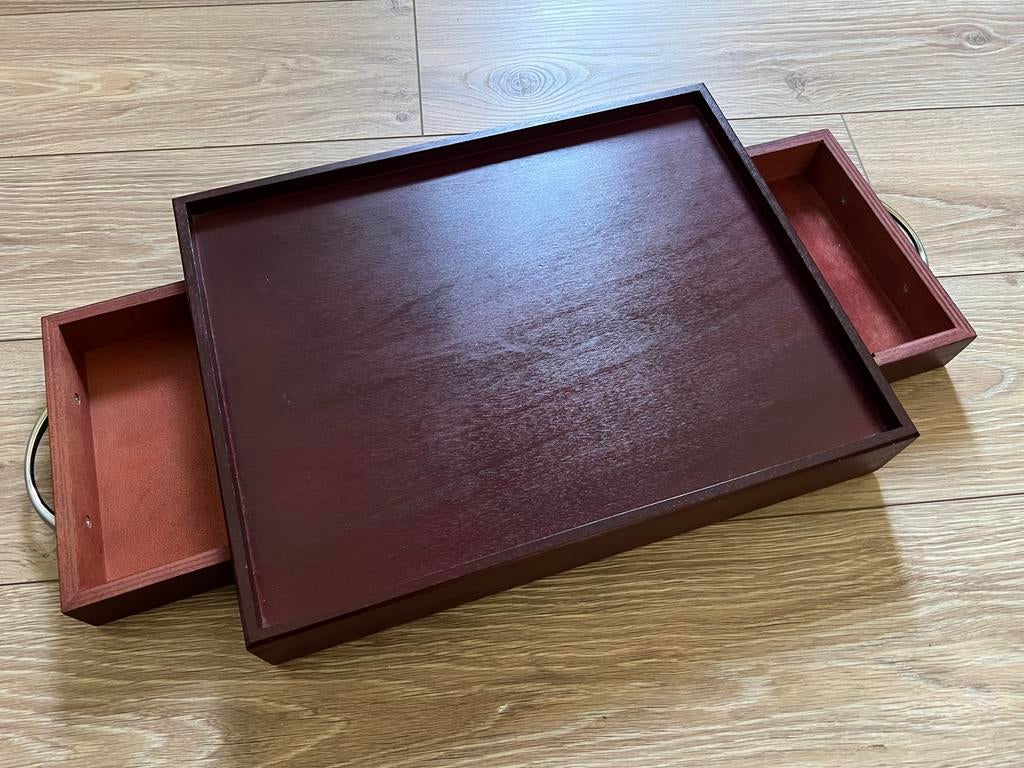 Houten Serveerblad / Hobby Bord met Lades, Ophalen of Verzenden, Gebruikt