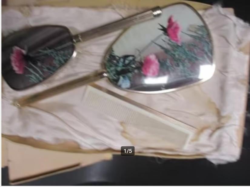 KAPTAFEL BORSTEL+SPIEGEL+KAM SET JAREN 50, Verzenden, Gebruikt