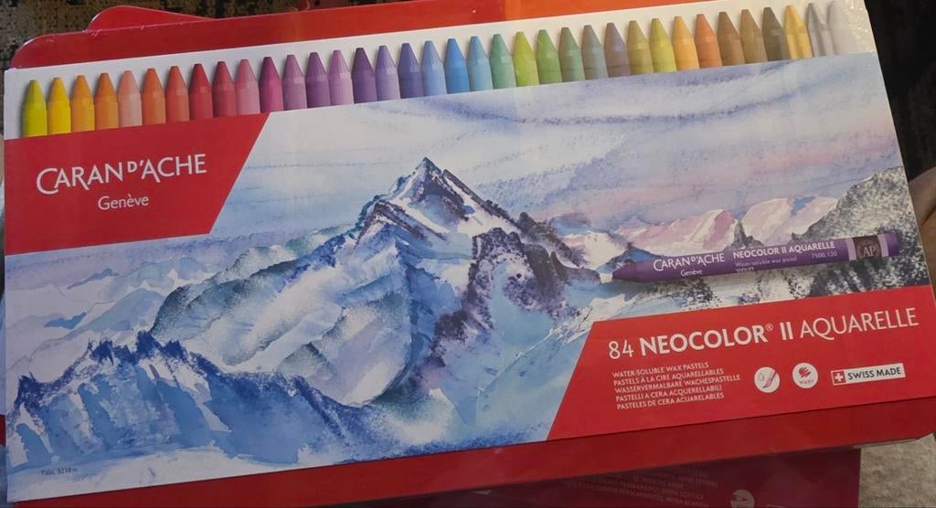 Caran d'Ache Neocolor 2 - Set van 84 aquarel krijtjes, Ophalen, Nieuw, Potlood of Stift
