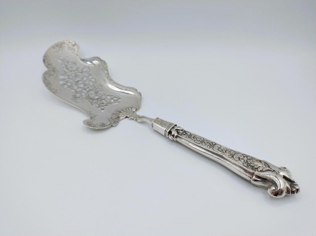 Zilveren visschep, J. van Wijk Jzn, Amsterdam, 1852, Verzenden