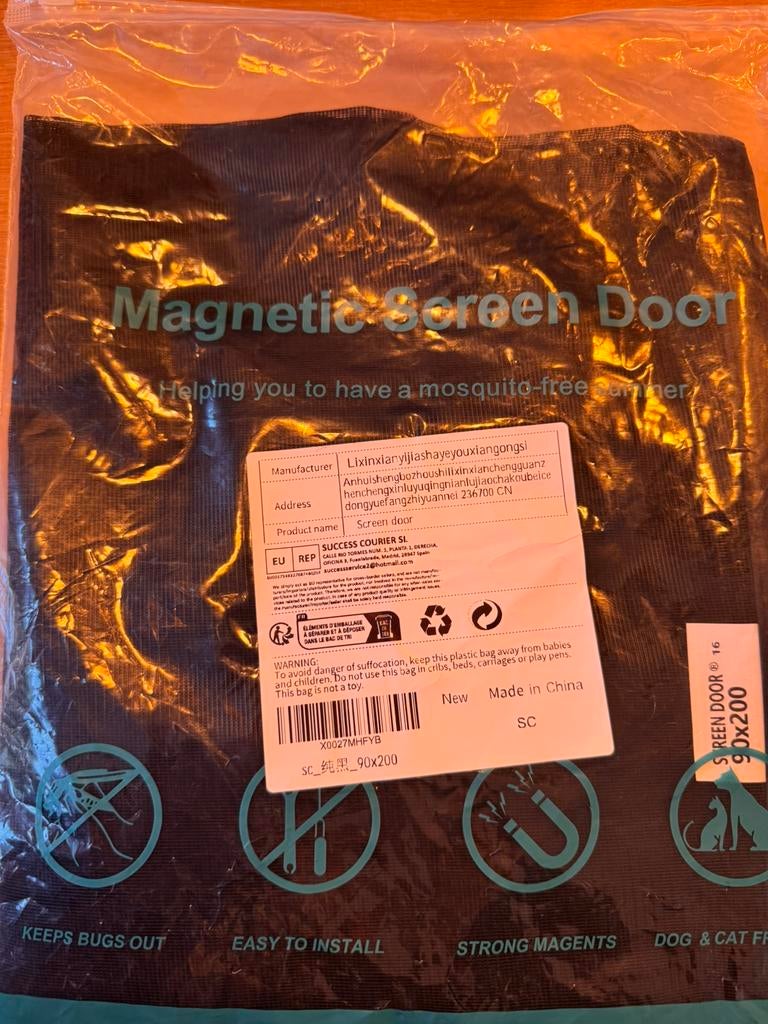 Magnetische hordeur 90x200 – tegen muggen, Ophalen of Verzenden, Zo goed als nieuw, Hordeur, 200 tot 215 cm