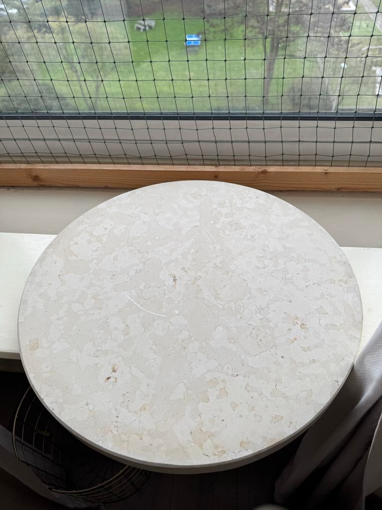 Travertin tafelblad salontafel, Tuin en Terras, Ophalen, Gebruikt, Terrastegels, Natuursteen