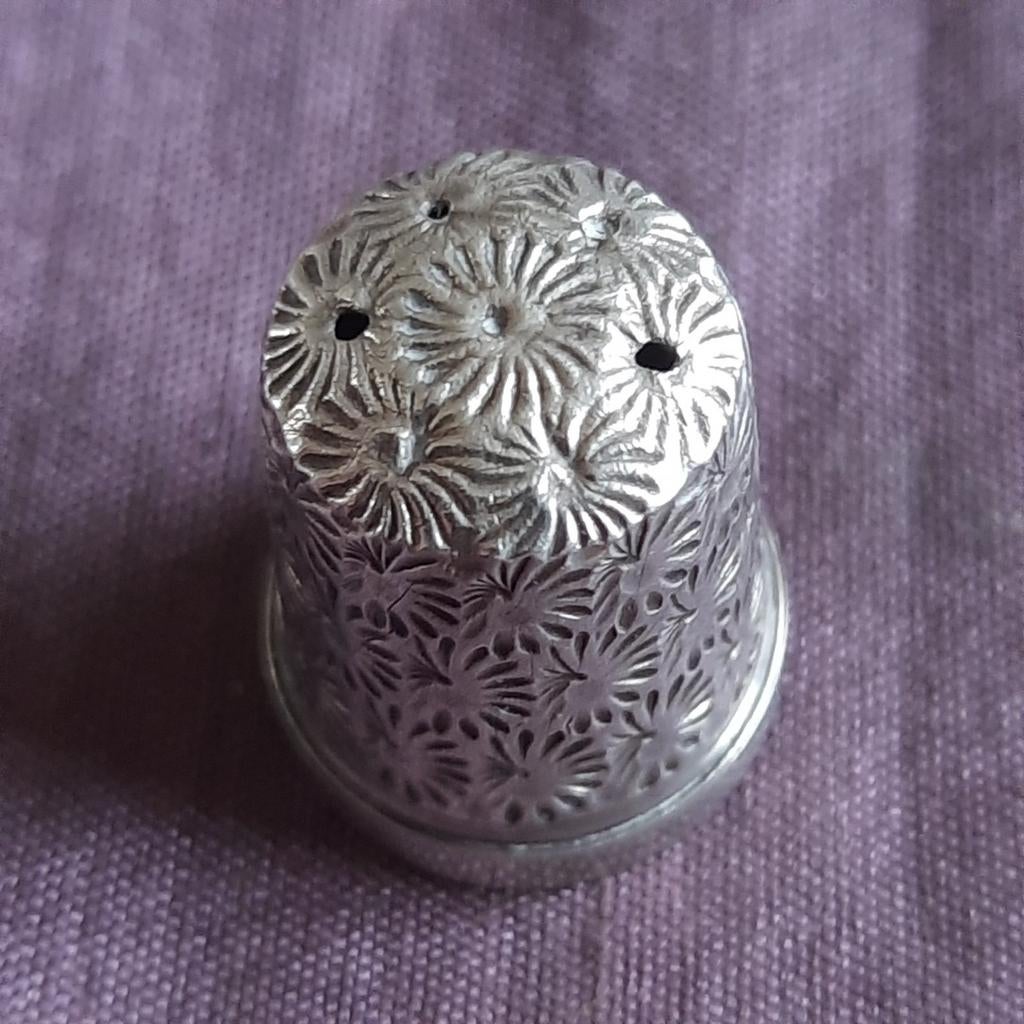 Antieke Vingerhoed Engels Zilver Birmingham, Antiek en Kunst, Antiek | Goud en Zilver, Verzenden, Zilver