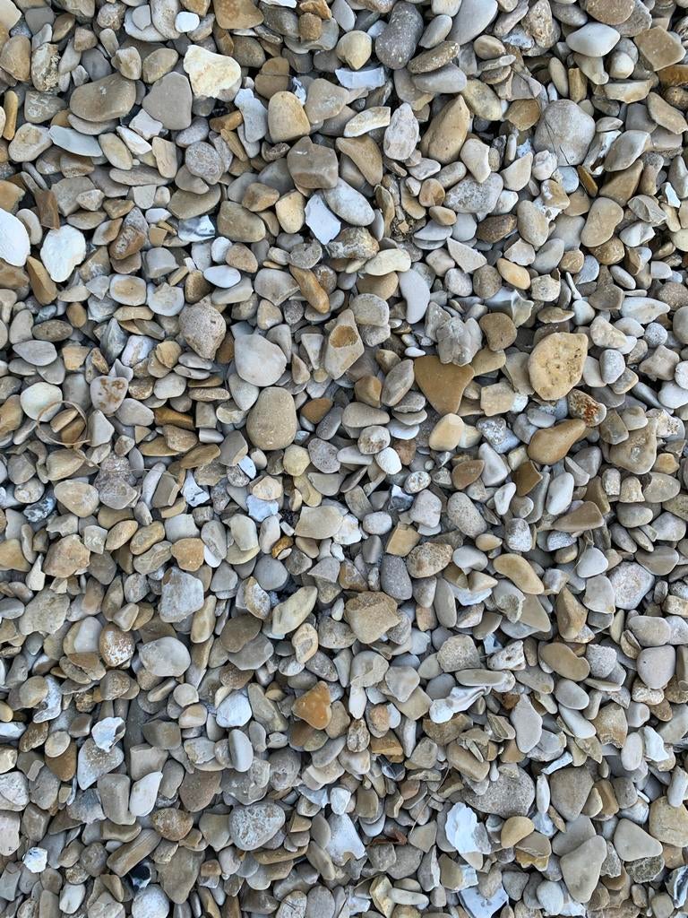 Castle grind Kasteel kiezel beige split natuursteen, Tuin en Terras, Grind, Keien en Split, Overige materialen, Gebruikt, Beige