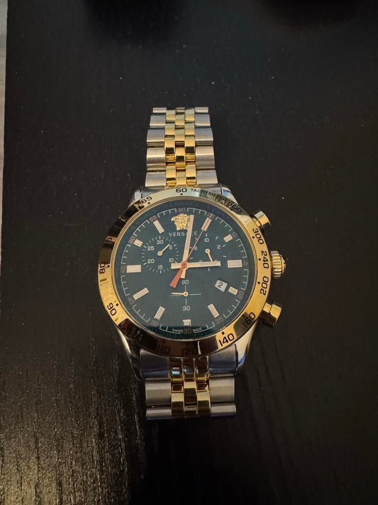 Versace Hellenyium Chronograaf Two-Tone/Groen, Staal, Staal, Polshorloge, Zo goed als nieuw