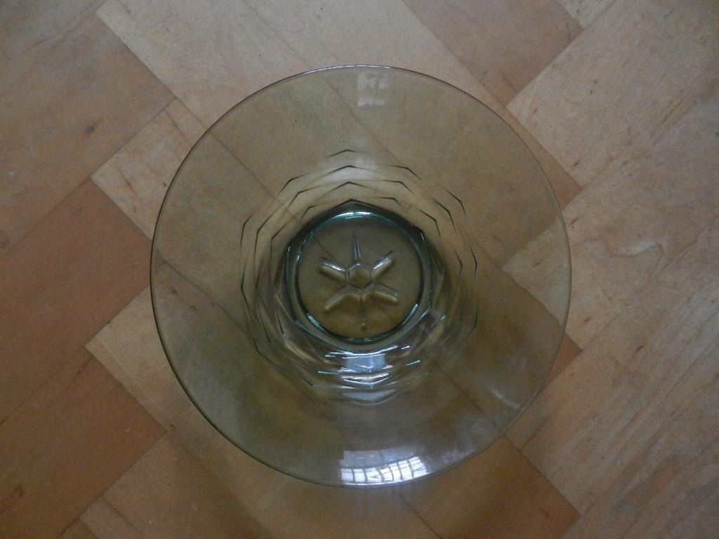 Copier, Leerdam groene schaal servies Pijnappel diam 20,6 cm, Ophalen of Verzenden