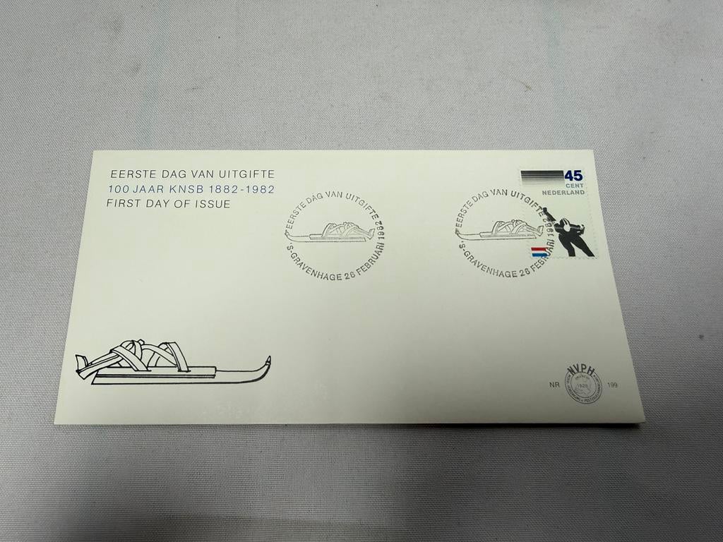 1982 Eerstedagenveloppen KNSB 9 stuks nr 199 NVPH, Ophalen of Verzenden, Onbeschreven, Nederland