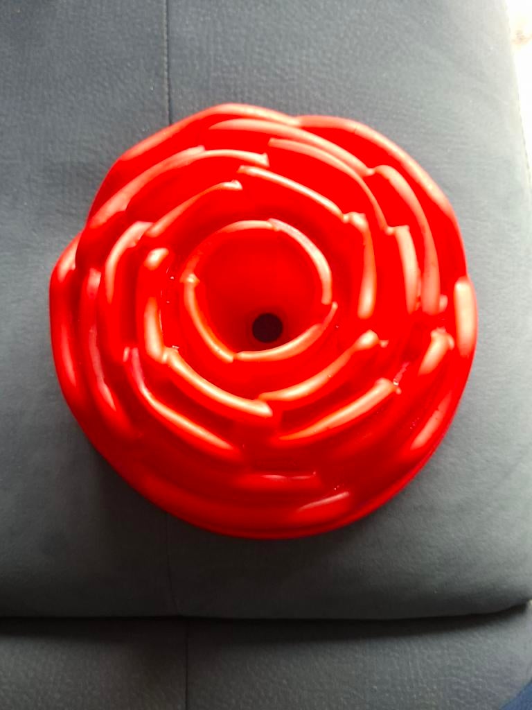 Silicone bakvorm in roosmodel, Ophalen of Verzenden, Zo goed als nieuw, Taarten, Bakvorm