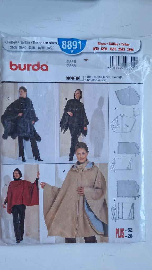 Burda Modepatroon 8891 - Alleen Patroon, Vrouw, Overige typen, Gebruikt, Burda