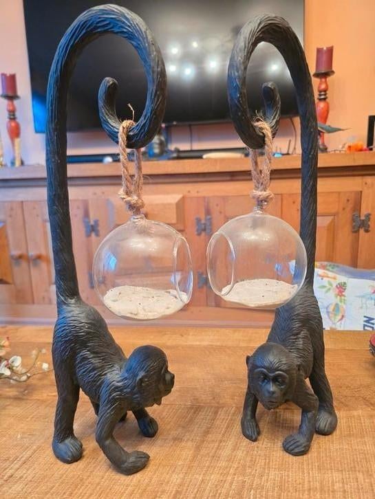 Planten hangers, aapjes met planten houder, Ophalen of Verzenden, Zo goed als nieuw