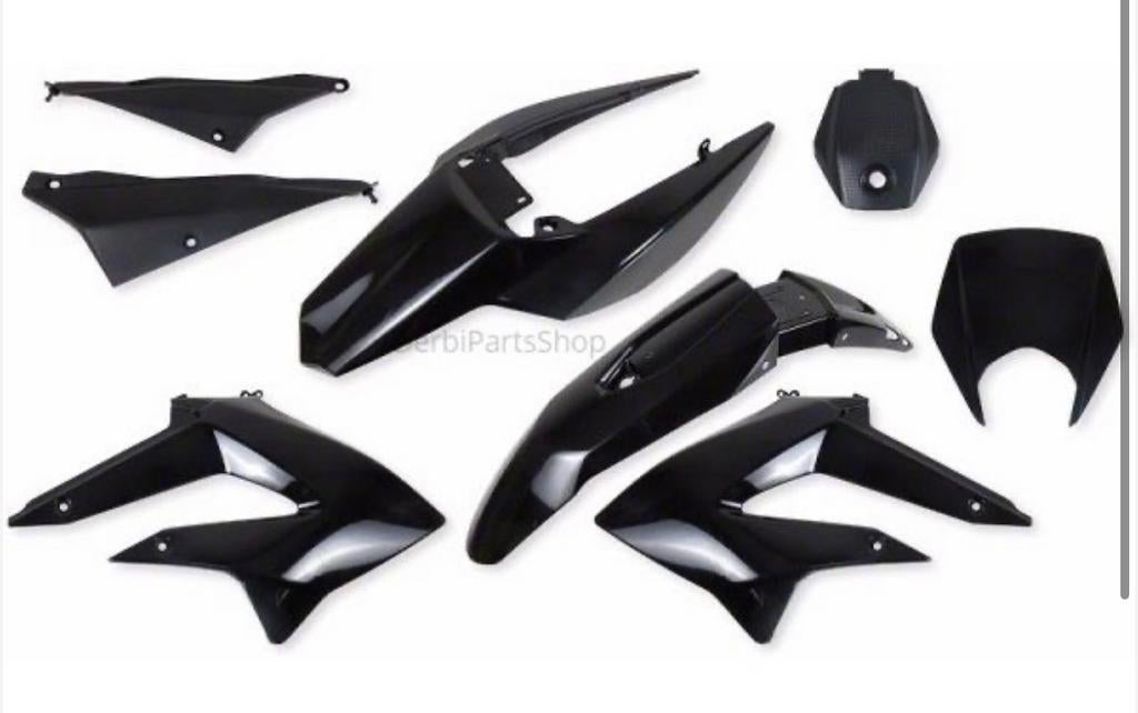 Kappenset 8-delig Derbi Senda DRD X-Treme 2011-2017 zwart, Ophalen of Verzenden, Nieuw