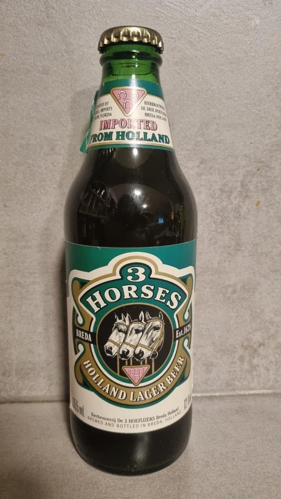 3 Horses - De 3 Hoefijzers - Miami Import - 355ml - geen tht, Ophalen of Verzenden, Glas of Glazen, Overige merken