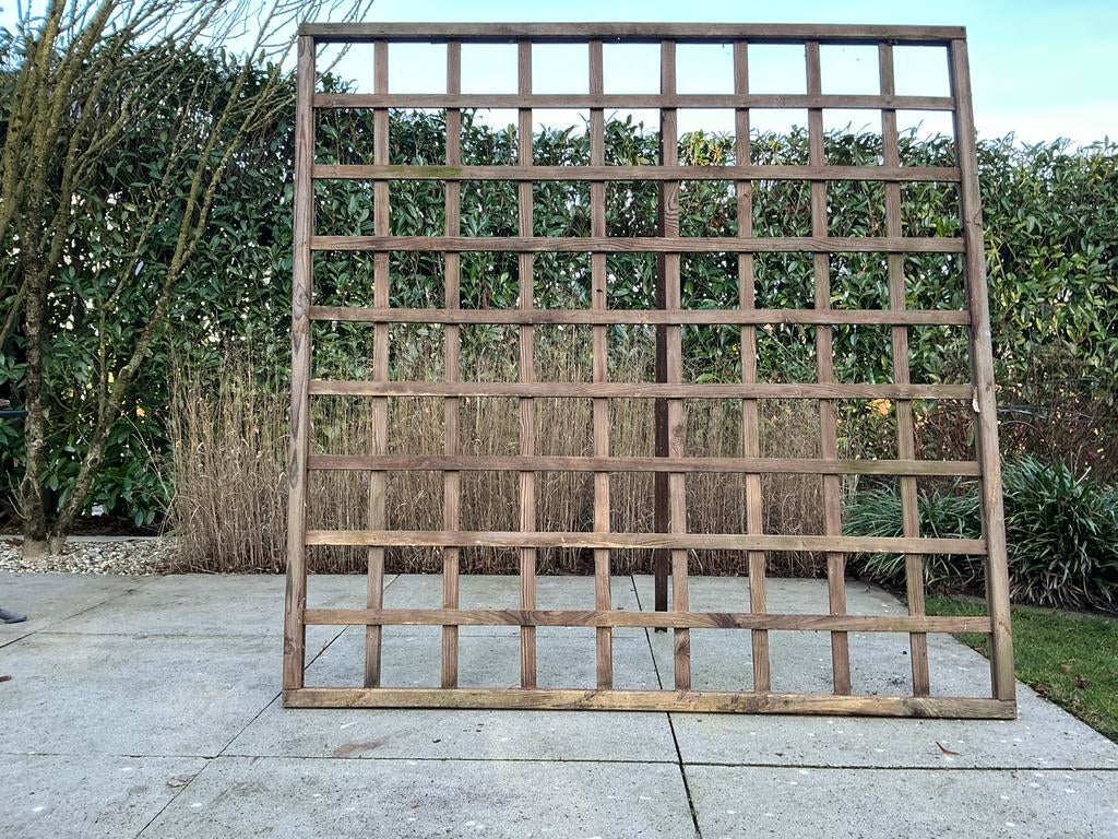 2 tuinschermen trellis 180x180  tweezijdig drukgeïmpregneerd, Tuin en Terras, 1 tot 2 meter, Minder dan 3 meter, Ophalen of Verzenden