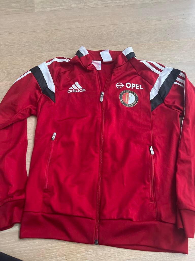 Adidas Feyenoord trainingsjack maat 164, Verzenden, Zo goed als nieuw, Jongen of Meisje, Jas