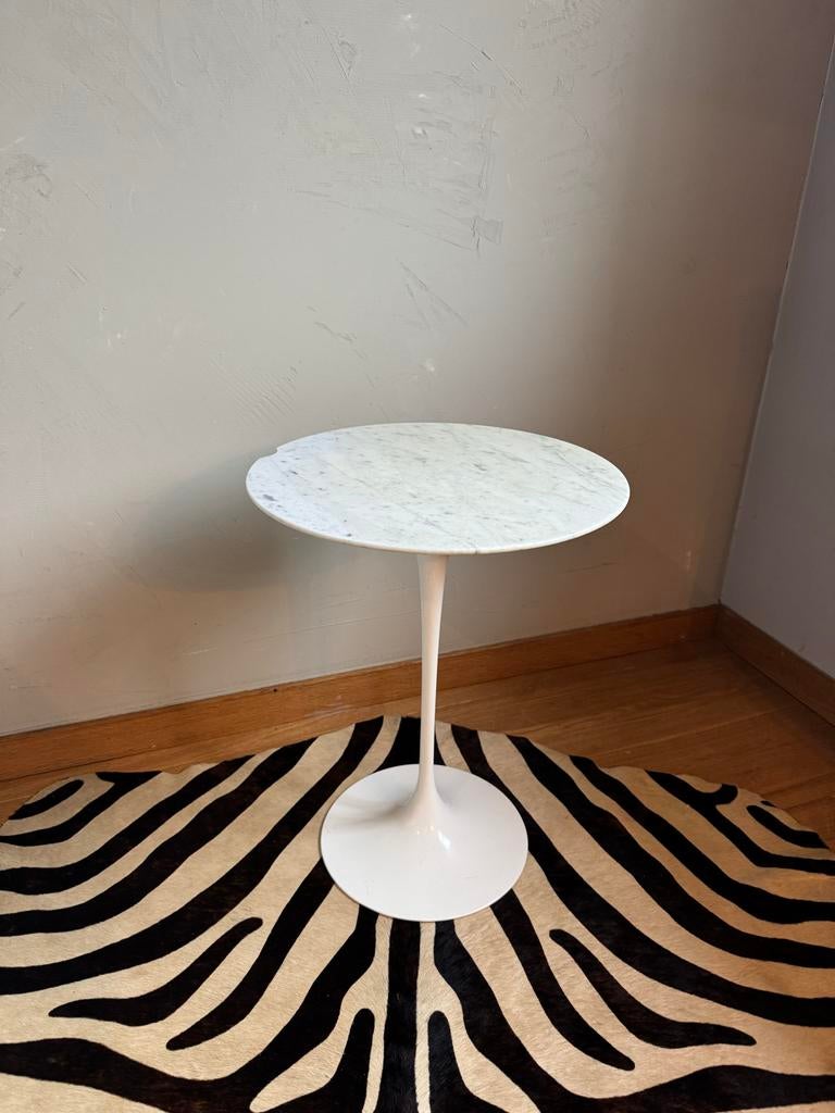 Eero Saarinen Bijzettafel - Knoll - Marmer, Ophalen, Minder dan 45 cm, Minder dan 55 cm, Metaal of Aluminium
