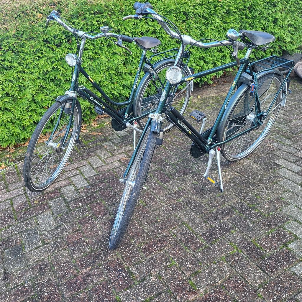 Set Gazelle herenfiets en damesfiets fietsen 28inch, Ophalen, Gebruikt, Versnellingen, 57 tot 61 cm