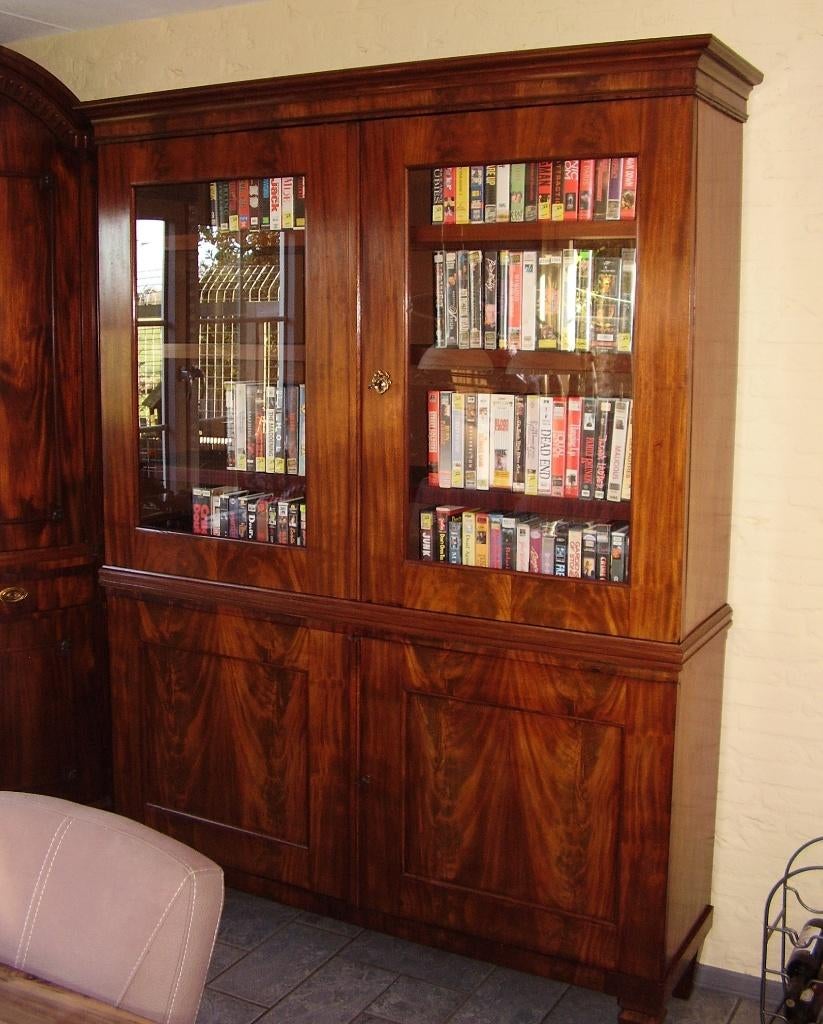 Giga mooie mahonie louie-seize boekenkast vitrinekast, Ophalen
