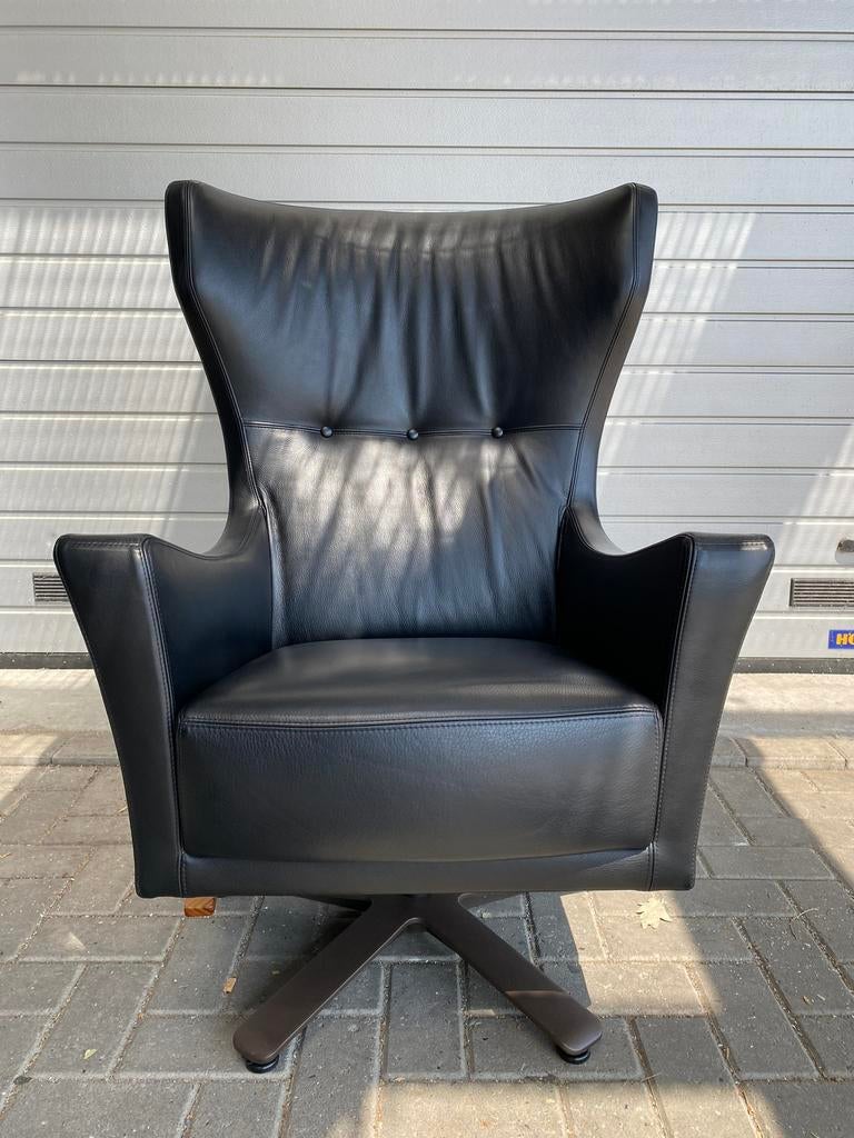 Giorgetti Barry design fauteuil, Huis en Inrichting, Fauteuils, Ophalen, Gebruikt, 50 tot 75 cm, Leer
