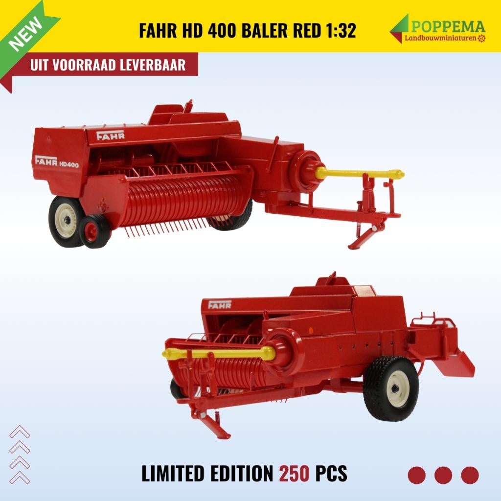 Fahr HD 400 Baler – Red – 1:32 – Limited Edition (250 stuks), Ophalen of Verzenden, Nieuw, Tractor of Landbouw, Overige merken