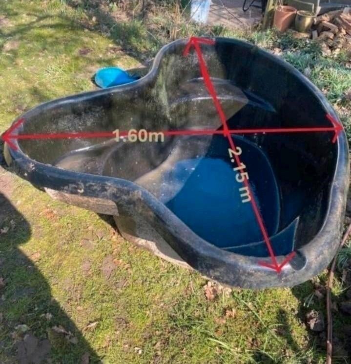 Schitterende voorgevormde sterke polyester vijver 2.15x1.60m, Ophalen, Zo goed als nieuw