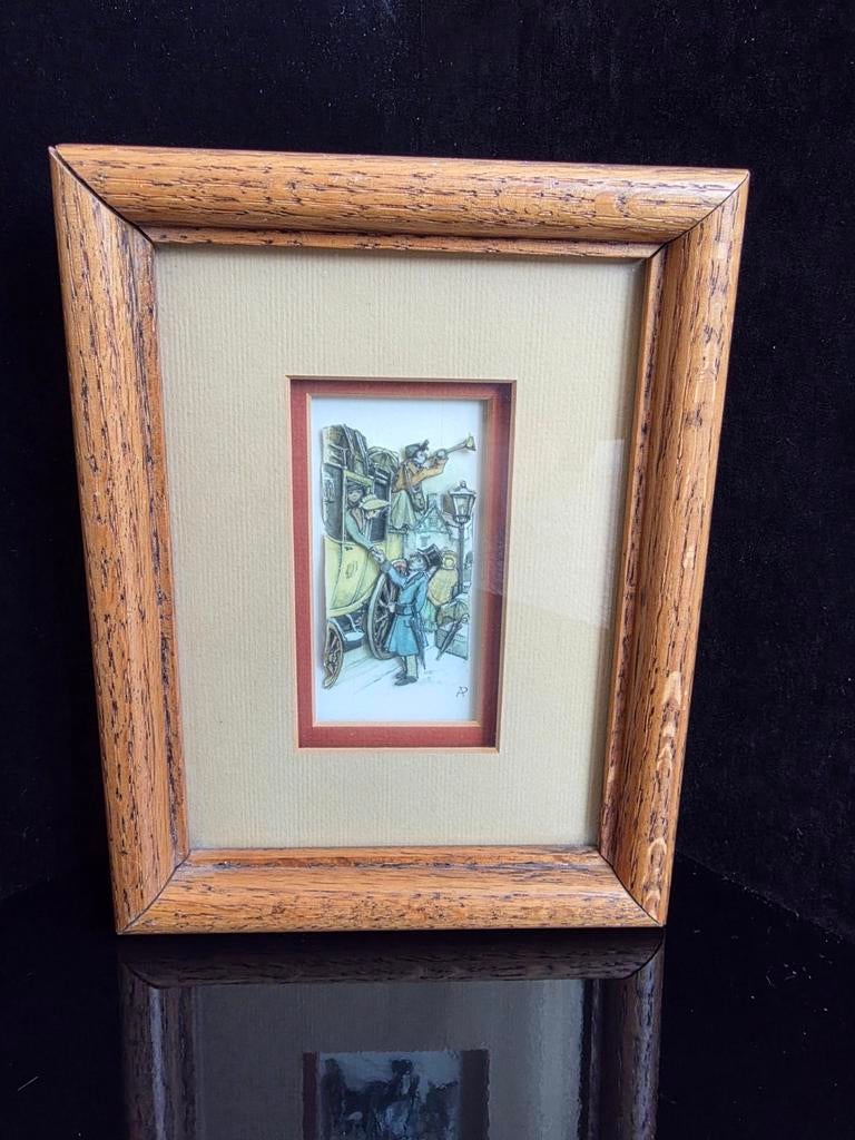 Anton Pieck 3D Schilderij met Koets, Antiek en Kunst, Kunst | Schilderijen | Klassiek, Ophalen of Verzenden