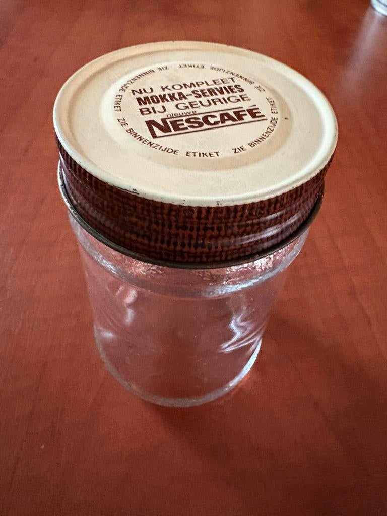 Vintage glazen potje van Nescafe, Ophalen of Verzenden, Gebruiksvoorwerp