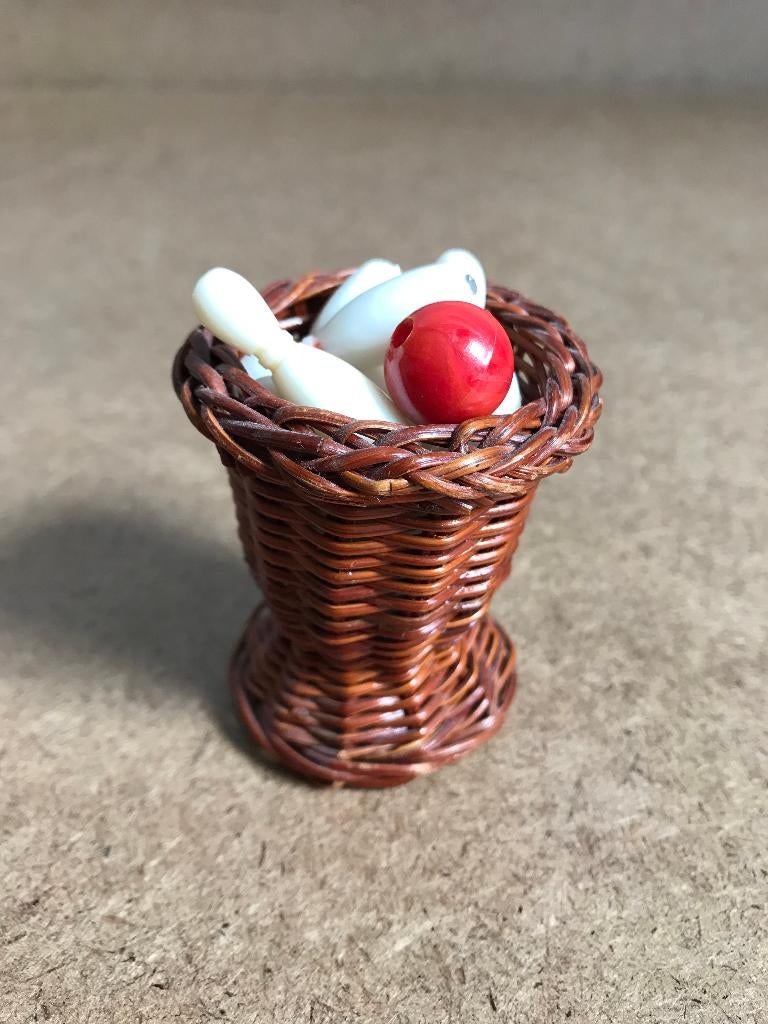 Vintage Miniatuur Kegelspel Bowling 5,5 cm, Ophalen of Verzenden, Gebruikt