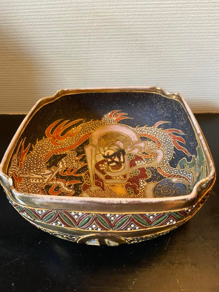 Chinese decoratie schaaltje, Huis en Inrichting, Gebruikt, Porselein of Keramiek, Schaal, Vierkant