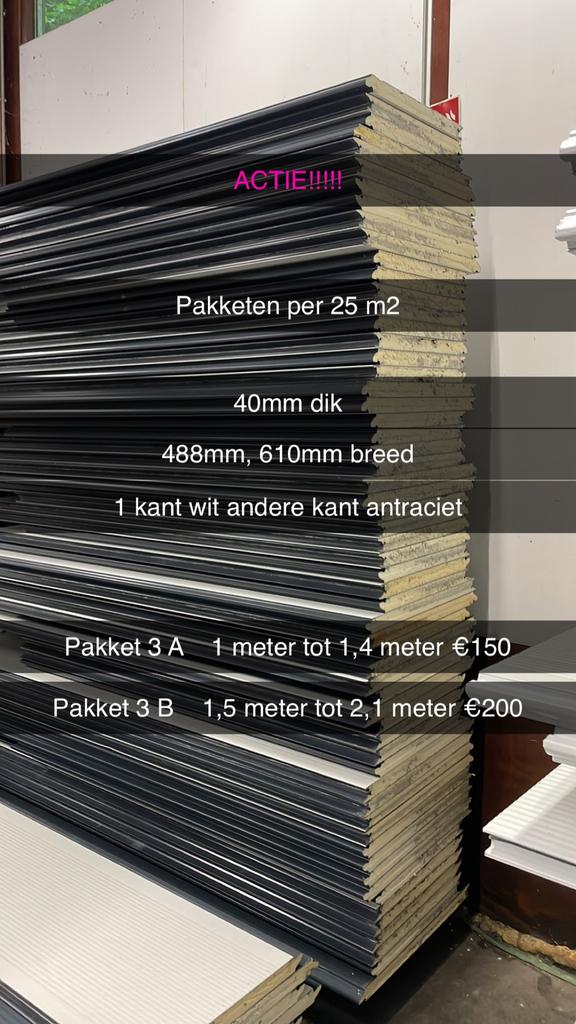 Sandwichpanelen isolatie panelen ACTIE!!!, Ophalen of Verzenden, Nieuw, Overige materialen