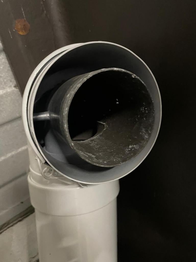 Rookgasafvoer CV Ketel - dubbelwandig - rechte pijp + bocht, Ophalen, Gebruikt, Afzuiger